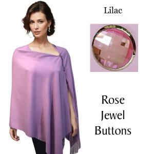 534 - Cashmere Feel Shawls w/Jeweled Buttons #30 Lilac with Rose Jewel Buttons - 29