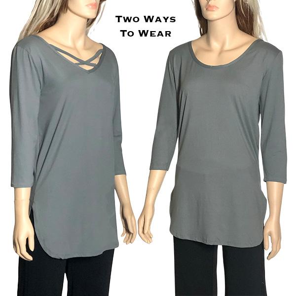 Wholesale 3110 - Criss Cross Tunics Grey/Charcoal - S-M