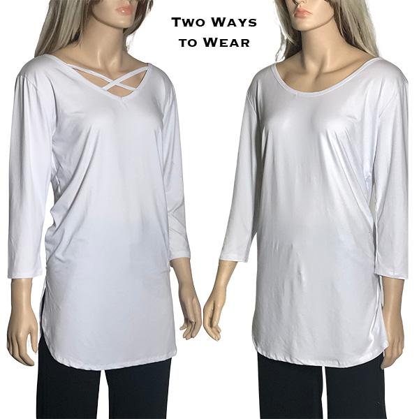 Wholesale 3110 - Criss Cross Tunics White - L-XL