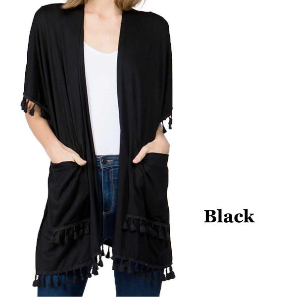 Wholesale 9771 - Tassel Kimonos Black - 