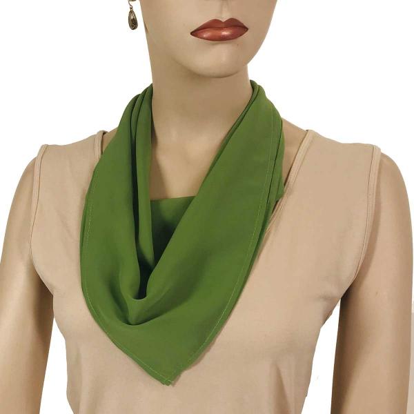 Wholesale 1009 Magnetic Clasp Scarves (Georgette Triangle) Solid Green - 