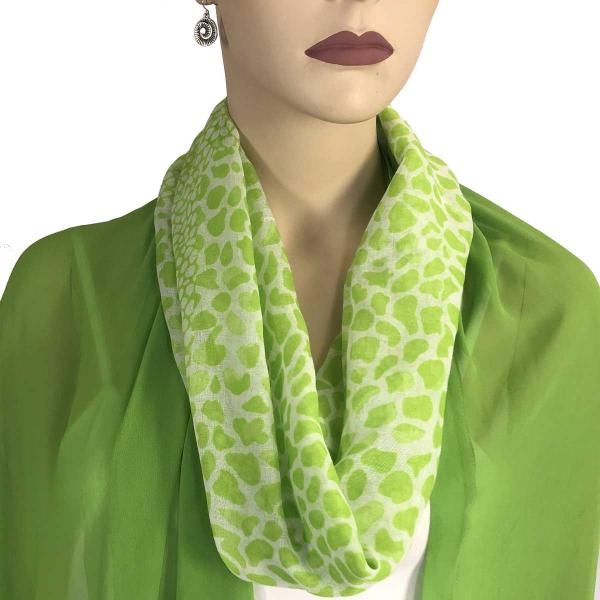 Wholesale 0945 Magnetic Clasp Scarves (Cotton Touch) #29 Giraffe Print Lime (Silver Clasp) - 
