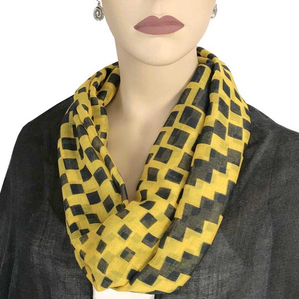 Wholesale 0945 Magnetic Clasp Scarves (Cotton Touch) #28 Geometric Square Yellow - 