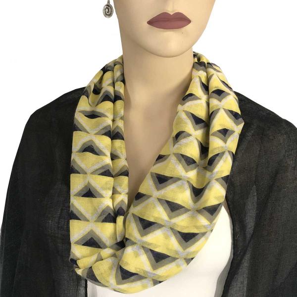Wholesale 0945 Magnetic Clasp Scarves (Cotton Touch) #22 Geometric Chevron Yellow - 