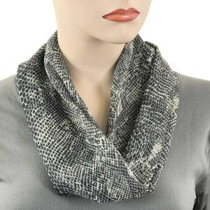 0945 Magnetic Clasp Scarves (Cotton Touch) #39 Snake Print Black MB - 