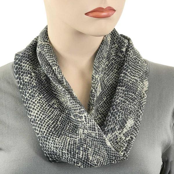 Wholesale 0945 Magnetic Clasp Scarves (Cotton Touch) #39 Snake Print Black MB - 