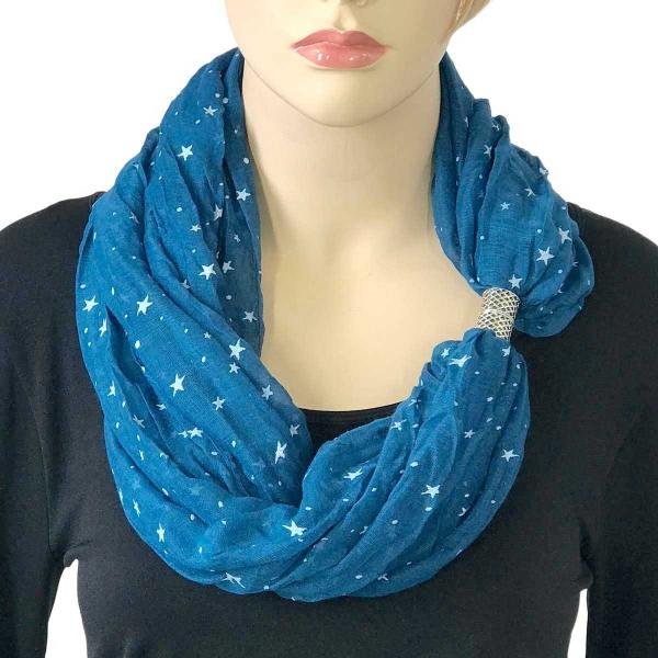 Wholesale 0945 Magnetic Clasp Scarves (Cotton Touch) #43 Starry Print Blue - 