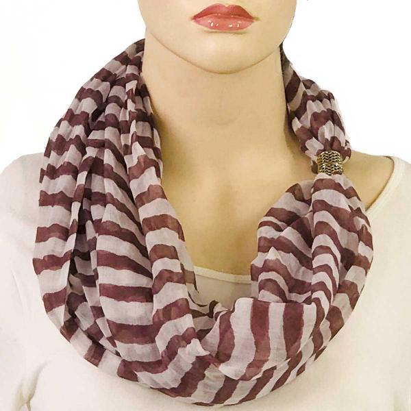 Wholesale 0945 Magnetic Clasp Scarves (Cotton Touch) #13 Stripes Mauve-White - 