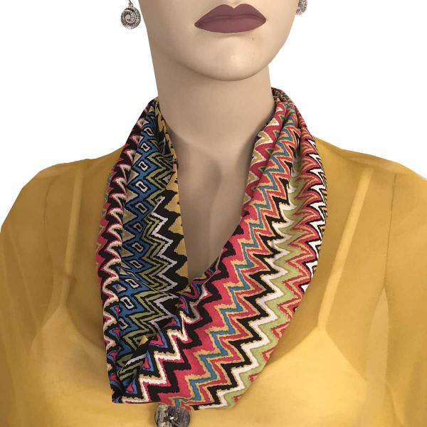 Wholesale Geometric Scarves with Magnetic Clasp 3133 #8070 Multi Zig Zag #1 bronze Clasp) - 