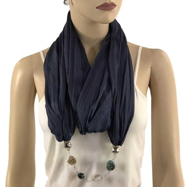 Wholesale 100 - Cotton/Silk Jewelry Infinity Scarves  Navy Denim - 