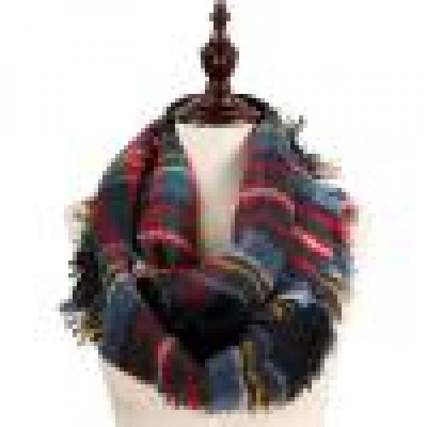 wholesale Matching Pieces for Autumn and Winter 3178 Tartan Plaid Black - 8435 Woven Infinity Scarf - 