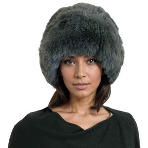 Wholesale 3201 - Faux Rabbit Cossack Hats Charcoal<br>
Faux Rabbit Cossack Hat
 - One Size Fits Most