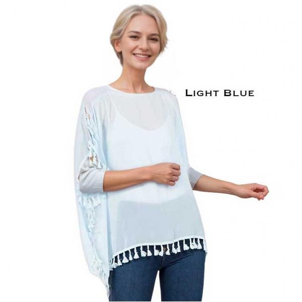 1C73 - Open Shoulder Chiffon Poncho - Light Blue 1C73 - Open Shoulder Chiffon Poncho Light Blue -