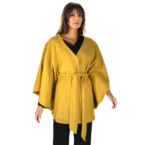 Wholesale LC15 - Capes - Luxury Wool Feel / Belted  LC15 - Mustard<br> Belted Cape - 