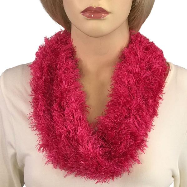 Wholesale 3262 Magnetic Clasp Scarves (Eyelash Yarn) #08 Hot Pink - 