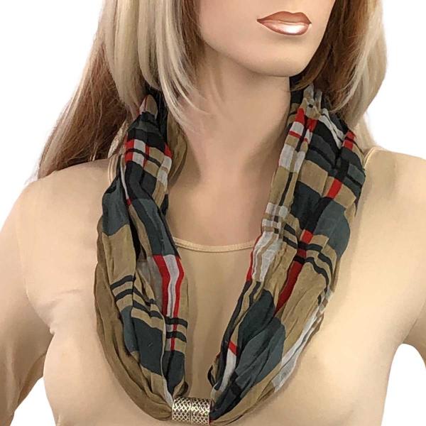 Wholesale 3263 - Bohemian Three Layer Magnetic Clasp Scarves #11 Plaid  - 
