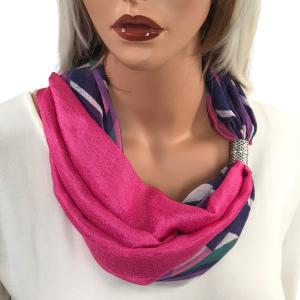 3265 Magnetic Scarves by Caterina #12 Multi Abstract Magnetic Clasp Scarf - Fuchsia  - 
