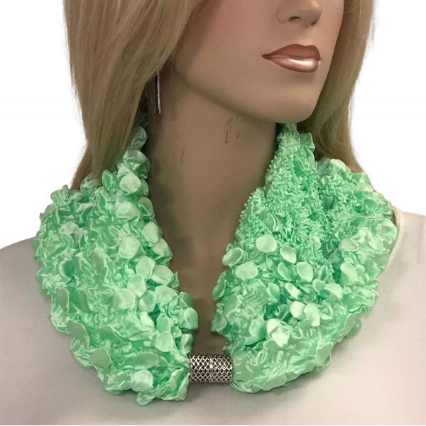 Wholesale Magnetic Clasp Scarves - Coin + Bubble Satin 3302 MINT Coin Fishscale Satin Magnetic Clasp Scarf    MB - 