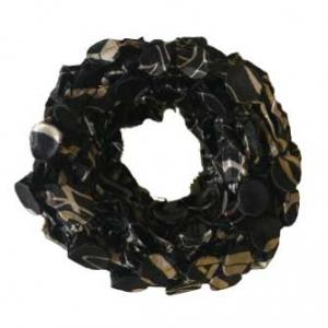 1432 Scrunchies - Bubble Satin (Jelly Donuts)  #51 African Taupe Black Coin - 