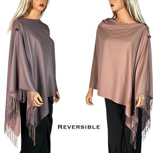 624 - Cashmere Feel Wooden Button Shawls  624 - #15R Brown/Peanut<br>
Reversible Cashmere Feel<br> Wooden Button Shawl
 - 