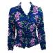 Navy with Purple Flowers