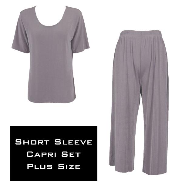 Wholesale 3429 - Slinky Short Sleeve Sets  LAVENDER - Plus Size (XL-2X)