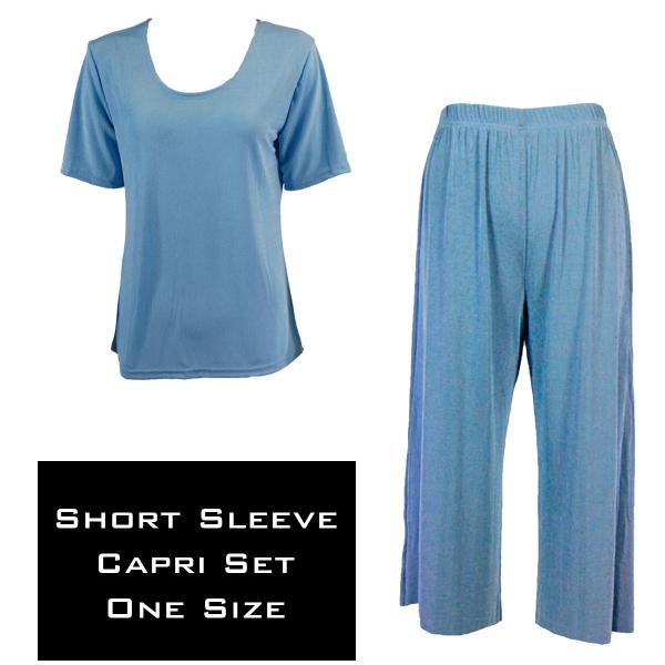 Wholesale 3429 - Slinky Short Sleeve Sets  LIGHT BLUE - One Size Fits Most