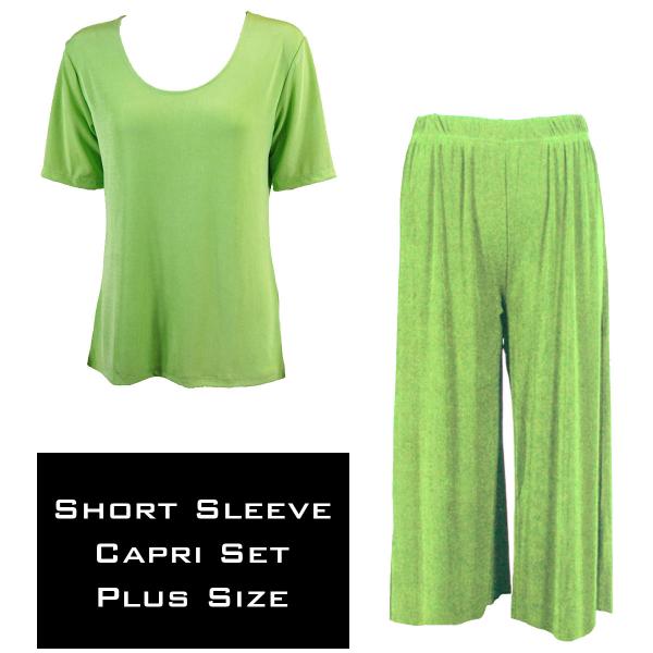 Wholesale 3429 - Slinky Short Sleeve Sets  LIME - Plus Size (XL-2X)
