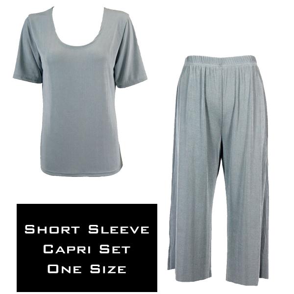 Wholesale 3429 - Slinky Short Sleeve Sets  SILVER - One Size Fits Most