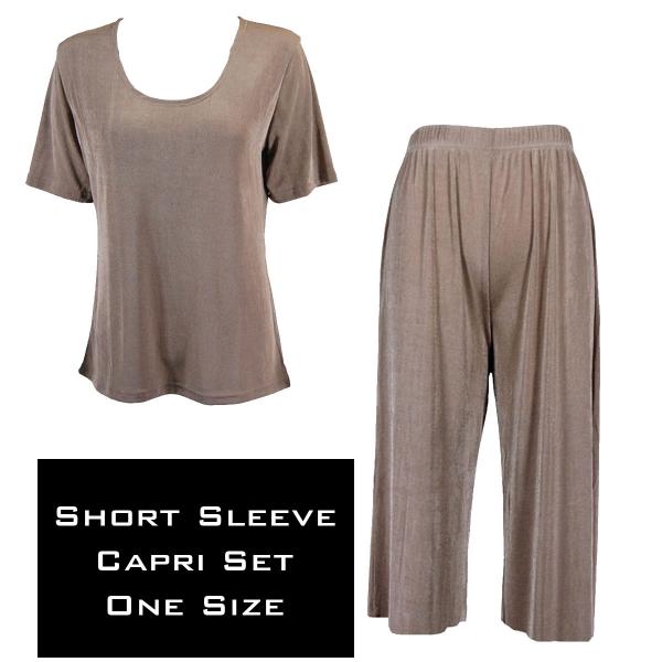 Wholesale 3429 - Slinky Short Sleeve Sets  TAUPE - One Size Fits Most