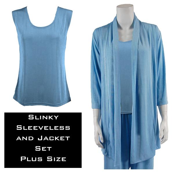 Wholesale 3432 - Slinky Jacket Set  LIGHT BLUE - XL-2X