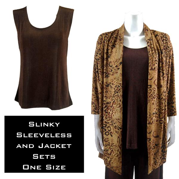 Wholesale 3432 - Slinky Jacket Set  LEOPARD w/ Dark Brown - One Size Fits Most