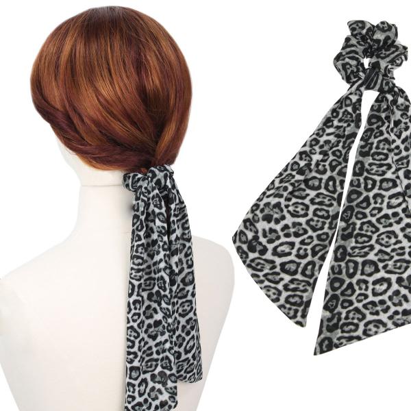 Wholesale 3440 - Hair Ties GREY LEOPARD PRINT Hair Tie 2070 - 