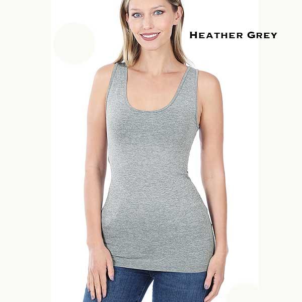 Wholesale 6700/6170 - Form Fit Seamless Tanks HEATHER GREY Scoop Neck Seamless Tank Top MB 6700 - L-XL
