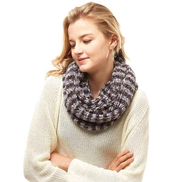wholesale Winter Infinities-3552/9810/10078/1296/4082/766 766 - Charcoal and Grey<br>
Chenille Infinity Scarf - One Size Fits All