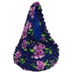 Popcorn Bags - Navy With Purple Flowers - Royal