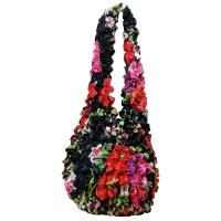 Carteras de Popcorn de lujo - Pink-Red Floral on Black- Black