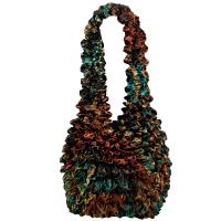 Carteras de Popcorn de lujo - Abstract Lilies Copper-Teal - Dark Brown