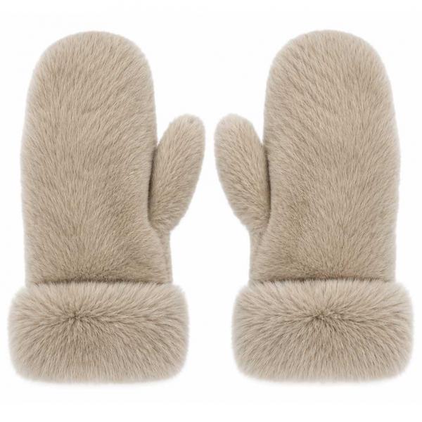 3571 - Winter Mittens - Latte<br>
Plush Mittens with Faux Rabbit Cuffs 3571 - Winter Mittens Latte<br>
Plush Mittens with Faux Rabbit Cuffs -