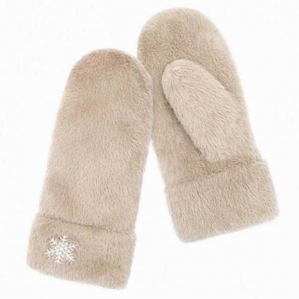 3571 - Winter Mittens - Snowflake Latte<br>
Plush Mittens 3571 - Winter Mittens Snowflake Latte<br>
Plush Mittens -