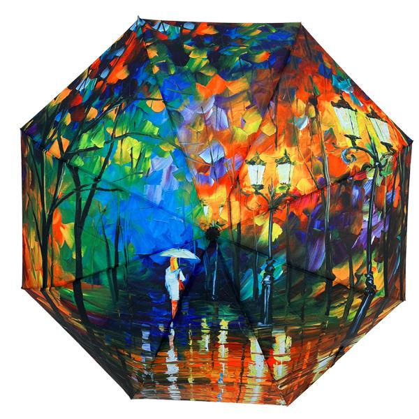 Wholesale 3672 - Art Design Umbrellas #03 - Lady in the Rain<br>
Compact Umbrella  - Short