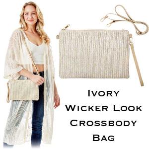 2011 - Wicker Look Summer Bags 305 - Ivory<br<
Wicker Look Crossbody Bag - 