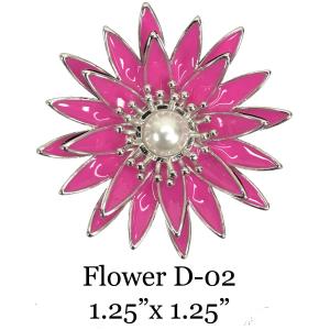 3700 - Magnetic Flower Brooches Flower - D02 - 1.25