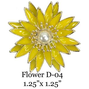 3700 - Magnetic Flower Brooches Flower - D04 - 1.25