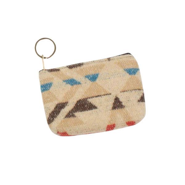 wholesale 3721 - Western Design Bags and  Coin Purses 10287 - Beige Multi<br>
Western Coin/Card Purse - 5