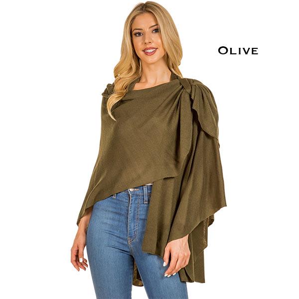 Wholesale 4213 - Cashmere Feel Loop Pull Thru Wrap Olive - 