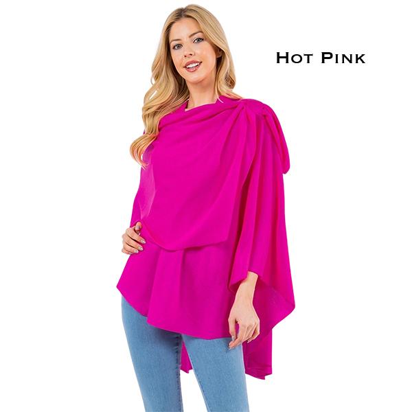 Wholesale 4213 - Cashmere Feel Loop Pull Thru Wrap Hot Pink - 