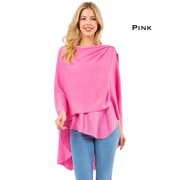 Wholesale 4213 - Cashmere Feel Loop Pull Thru Wrap Pink - 