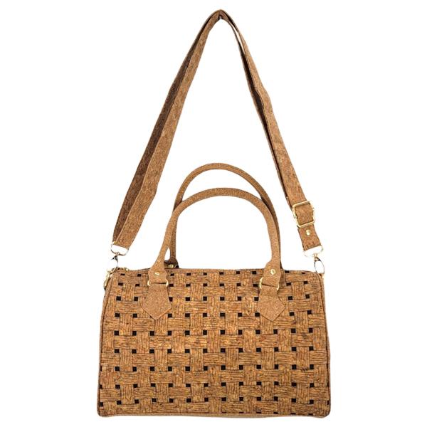 Wholesale 3785 - Natural Cork Handbags 2076 - Basket Weave Design - 