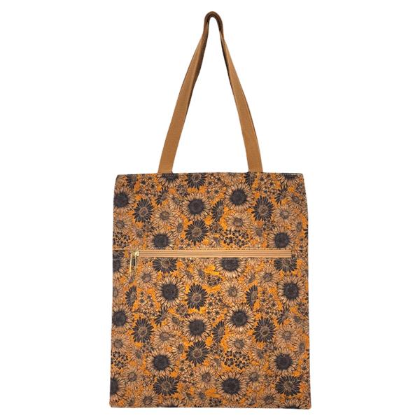 Wholesale 3785 - Natural Cork Handbags 2102 - Sunflower Print Design* - 